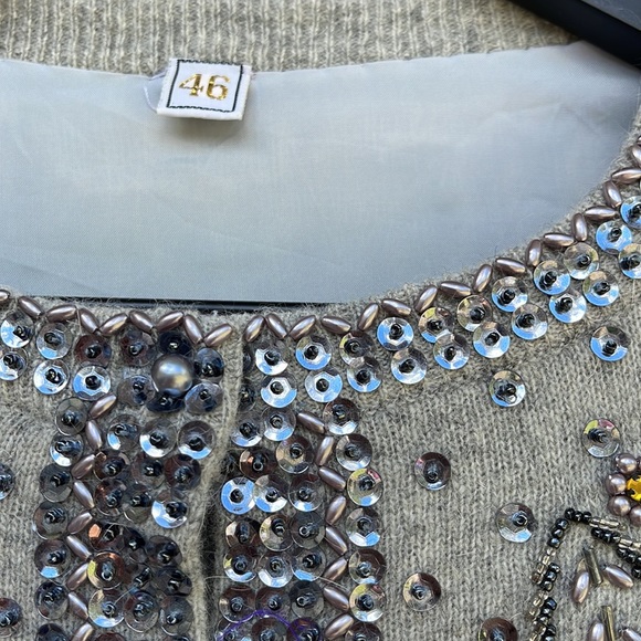 Beautiful wool beaded vintage sweater blazer jacket. - Picture 4 of 8